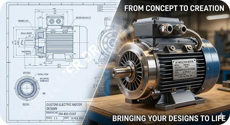 Custom rebuilt industrial motors